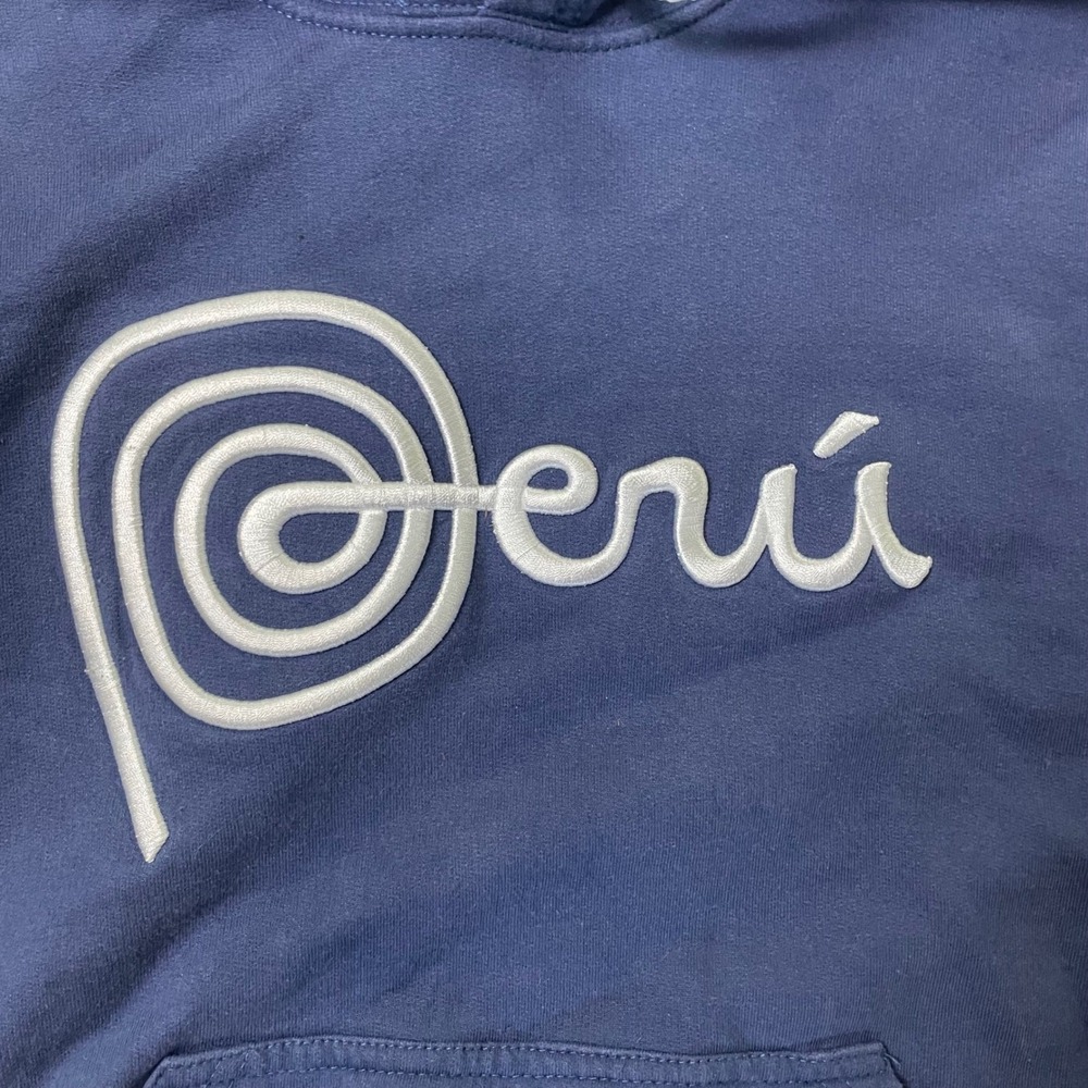 Peru Souvenir Hoodie Pullover Embroidered Travel Sweatshirt Small - Picture 2 of 7
